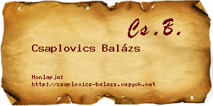 Csaplovics Balázs névjegykártya